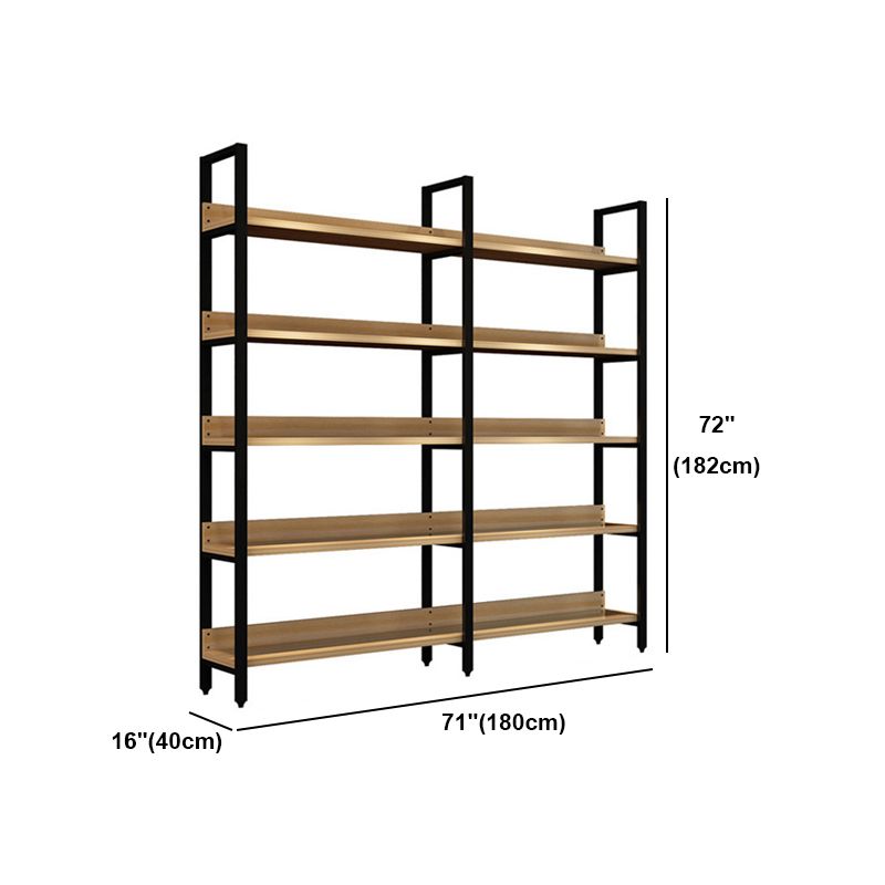 Vertical Industrial Etagere Bookshelf Steel Frame Solid Wood Shelf Bookshelf Clearhalo 'Bookcases' 'furn' 'furn_bookcases' 'Furniture' 'furniture_bookcases' 'kitchen' 'kitchen_bookcases' 'Living Room Furniture' 'Office Furniture' 1200x1200_b47d547a-1afe-4bc0-b2f6-40c114a78503