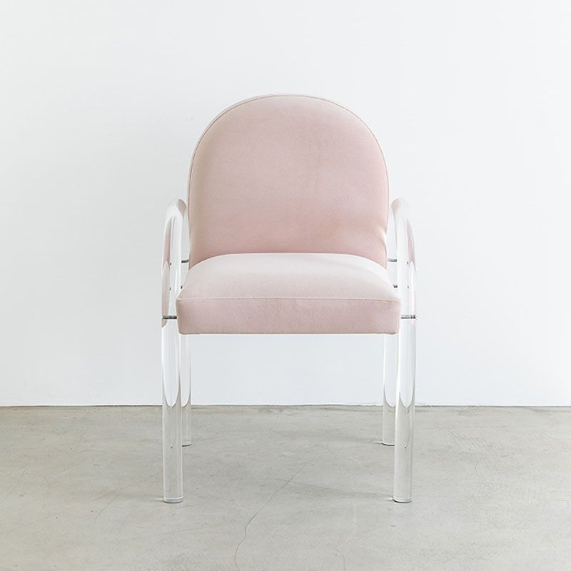 Velvet Matte Finish Dining Chair Designer Style Home Solid Back Arm Chair Clearhalo 'Dining Chairs' 'Dining Tables & Seating' 'dining_chair' 'furn' 'furn_dining_chair' 'Furniture' 'Kitchen & Dining Furniture' 1200x1200_b47d6bbc-94ba-4829-96c7-d8f25f74d10e