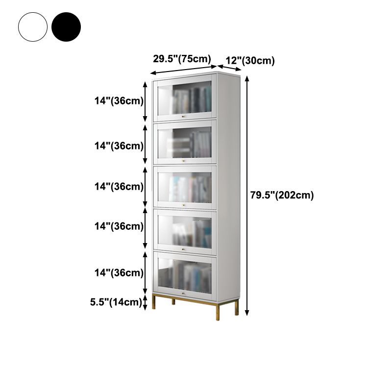 11.81"W Bookcase Glam Style Shelf Bookcase for Home and Office with Door Clearhalo 'Bookcases' 'furn' 'furn_bookcases' 'Furniture' 'furniture_bookcases' 'kitchen' 'kitchen_bookcases' 'Living Room Furniture' 'Office Furniture' 1200x1200_b4811a0b-ac86-45bf-baec-d2375afb0d58