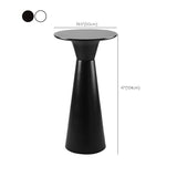 Contemporary Round Bar Height Table Metal Base Bar Table in Black and White