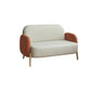 Contemporary Tight Back Standard Sofa Faux Leather Square Arm Sofa