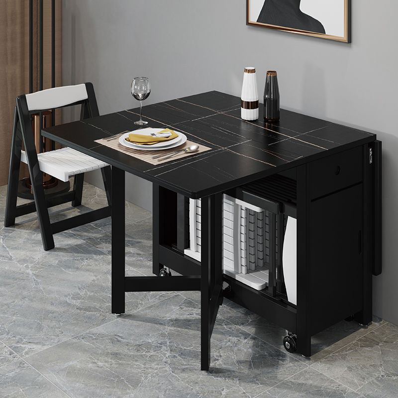 Table à manger de base à la base de rectangle de style contemporain (seule table)