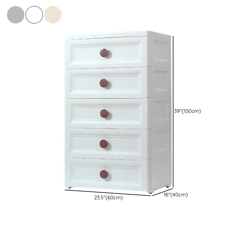 Plastic 5-drawer Storage Cabinet Modern Wardrobe Armoire with Legs Clearhalo 'Armoires & Wardrobes' 'armoires_wardrobes' 'Bedroom Furniture' 'furn' 'furn_armoires_wardrobes' 'Furniture' 1200x1200_b4828b3f-2891-4ea0-a038-972b927b55bb