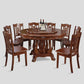 Brown Wood Dining Table for Home Rubberwood Dinette Table with Pedestal