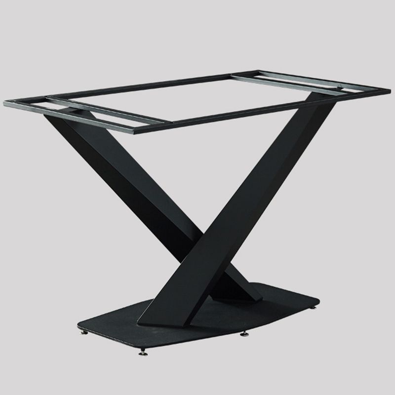 Metal Contemporary Rectangular Dining Table Sintered Stone Dining Table with Pedestal Base Clearhalo ' dining_table' 'Dining Tables & Seating' 'Dining Tables' 'furn' 'furn_dining_table' 'Furniture' 'furniture_dining_table' 'Kitchen & Dining Furniture' 'kitchen&dining_furn' 'kitchen' 'kitchen_dining_table' 1200x1200_b483dda3-c922-44f1-99f4-a6325243f7f0