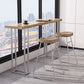 Mesa de barra superior de madera de pino rectangular Mesa de bistro moderna con pedestal doble