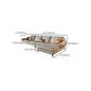 Sofa sectionnel contemporain sectionnel en cuir beige avec oreillers