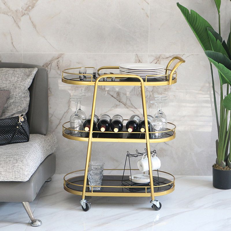 Modern Rolling Kitchen Trolley Glass Open Storage Prep Table Clearhalo 'furn' 'furn_kitchen_islands_carts' 'Furniture' 'Kitchen & Dining Furniture' 'Kitchen Islands & Carts' 'kitchen_islands_carts' 1200x1200_b488d909-8e83-4913-a4fb-85d2b648bf7a