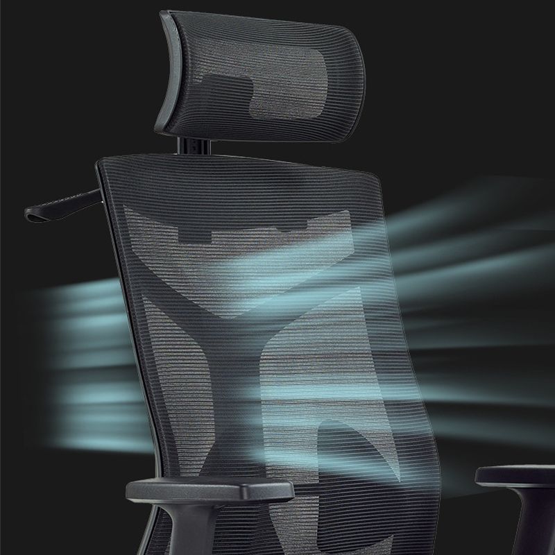 Silla de escritorio moderna Silla de malla para computadora Silla de oficina ergonómica en negro/gris