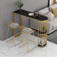 Glam Bar Dining Table Stone Top Iron Indoor Bistro Table with Shelf Clearhalo 'Bar Furniture' 'Bar Tables' 'bar_tables' 'furn' 'furn_bar_tables' 'Furniture' 'furniture_bar_tables' 'Kitchen & Dining Furniture' 1200x1200_b48a76de-ea63-4552-ae1a-2aeacc624f3c