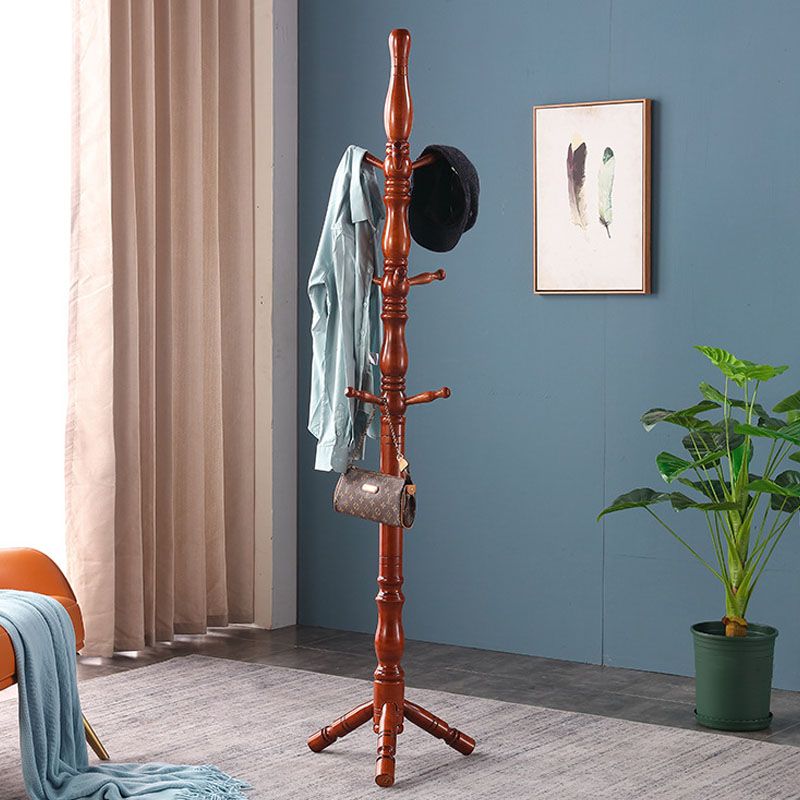 Traditionelle Hall -Ständerholzhaken enthalten freistehende Eingangs -Kit -Kleiderbügel