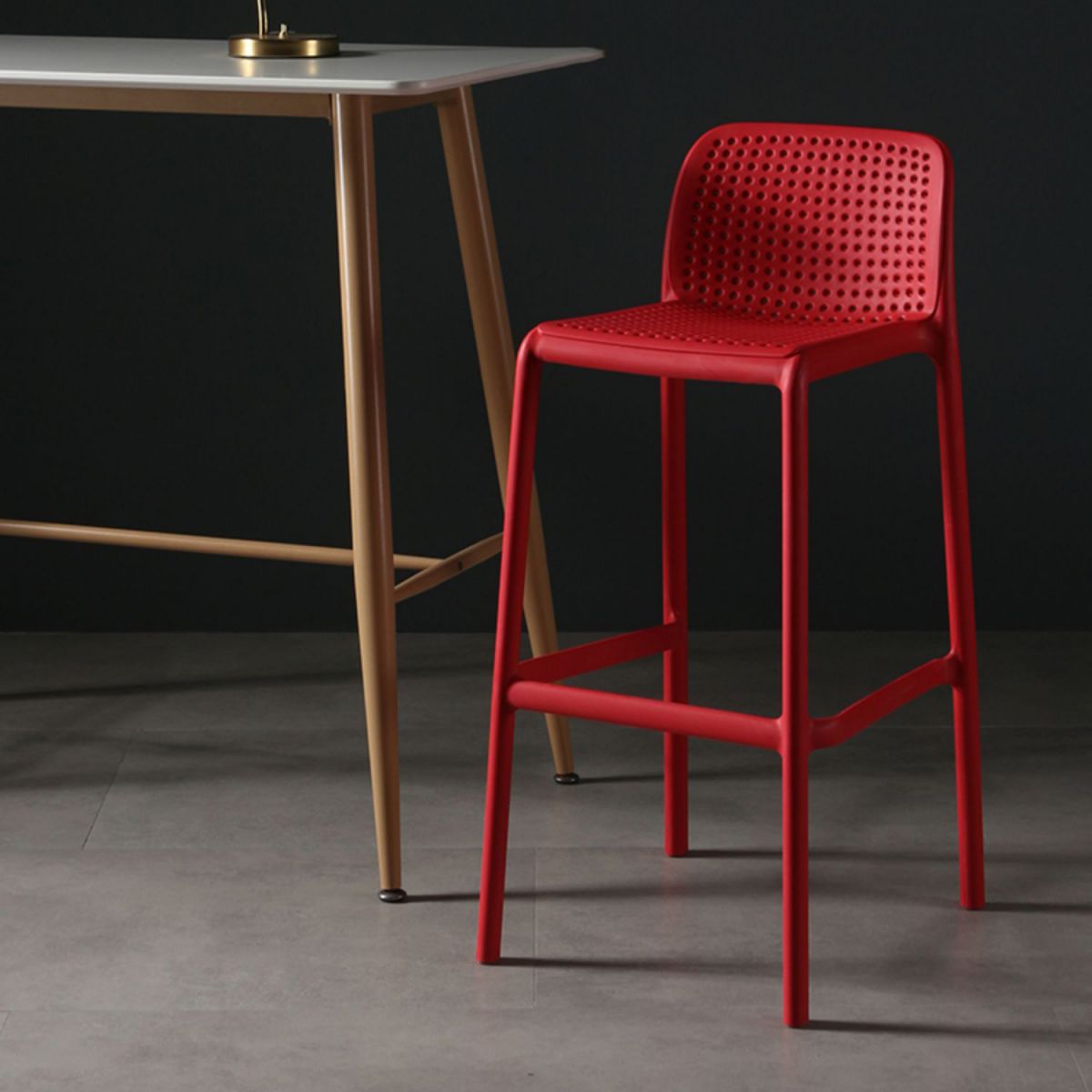 Plastic Scandinavian Kitchen Dining Room Stool Low Back Armless Bar Stool Clearhalo 'Bar Furniture' 'Bar Stools' 'bar_stools' 'furniture_bar_stools' 'Kitchen & Dining Furniture' 'kitchen&dining_furn' 'kitchen' 'kitchen_furn' Furniture' 1200x1200_b48abc39-04c0-43f7-9505-e8b24bfbf590