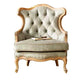 French Country Sofa Solid Wood Tufted Split-Back Settee for Living Room