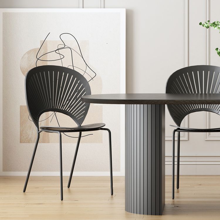 Black Tone Dining Table Simplicity Style Double Pedestal Table for Dining Room Clearhalo ' dining_table' 'Dining Tables & Seating' 'Dining Tables' 'furn' 'furn_dining_table' 'Furniture' 'furniture_dining_table' 'Kitchen & Dining Furniture' 'kitchen&dining_furn' 'kitchen' 'kitchen_dining_table' 1200x1200_b48b995a-f7ea-4fc9-915a-1c2c64fcd59d