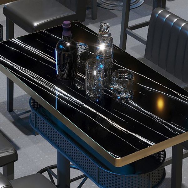 Industrial Style Bar Wine Table Black Color Bar Dining Table with Storage Clearhalo 'Bar Furniture' 'Bar Tables' 'bar_tables' 'furn' 'furn_bar_tables' 'Furniture' 'Kitchen & Dining Furniture' 1200x1200_b48c1c3a-ba63-40ba-aa33-d144b8279697