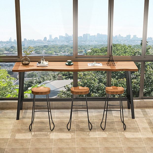 Pine Solid Wood Bar Dining Table Industrial Rectangle Bar Height Table Clearhalo 'Bar Furniture' 'Bar Tables' 'bar_tables' 'furn' 'furn_bar_tables' 'Furniture' 'Kitchen & Dining Furniture' 1200x1200_b48c2f08-da69-4938-b0b7-186bab375e81