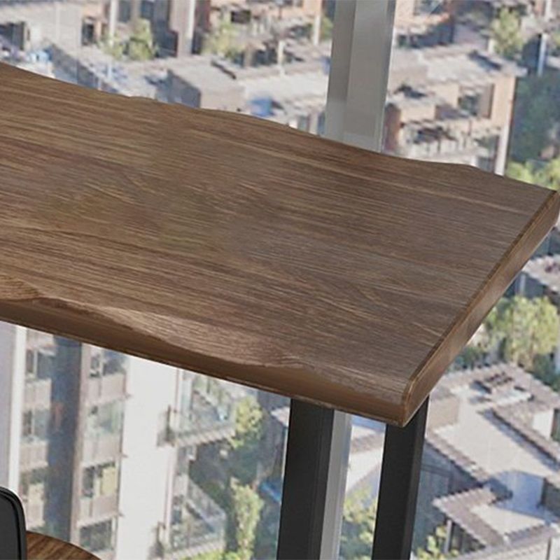 Mesa de bar de estilo industrial Mesa de comedor de barra con pedestal doble de madera maciza de pino