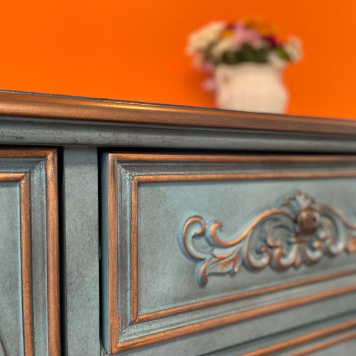 Armoire d'accent à 2 portes moderne du milieu du siècle de 33 "coffre en bois en détresse avec tiroirs