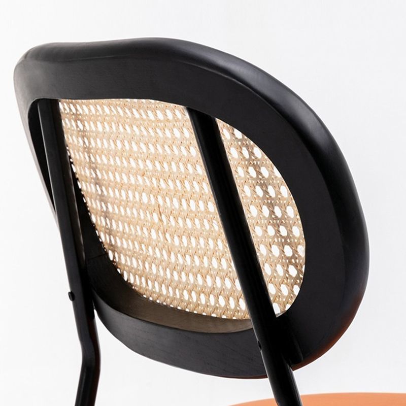 Taburetes de comedor con respaldo bajo Taburetes de bar sin brazos contemporáneos con base de metal