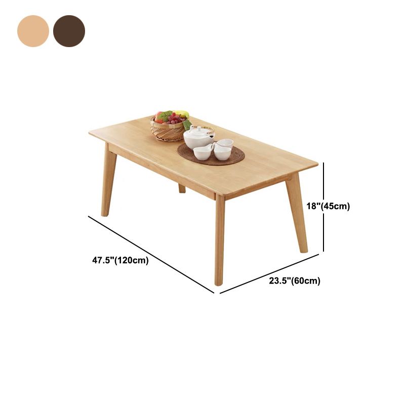 Scandinavian Solid Wood Coffee Table with 4 Legs Coffee Cocktail Table Clearhalo 'Coffee & Accent Tables' 'Coffee Tables' 'coffee_tables' 'furn' 'furn_coffee_tables' 'Furniture' 'Living Room Furniture' 1200x1200_b48f0d99-358d-4c59-85df-00eb5f5ea0cf