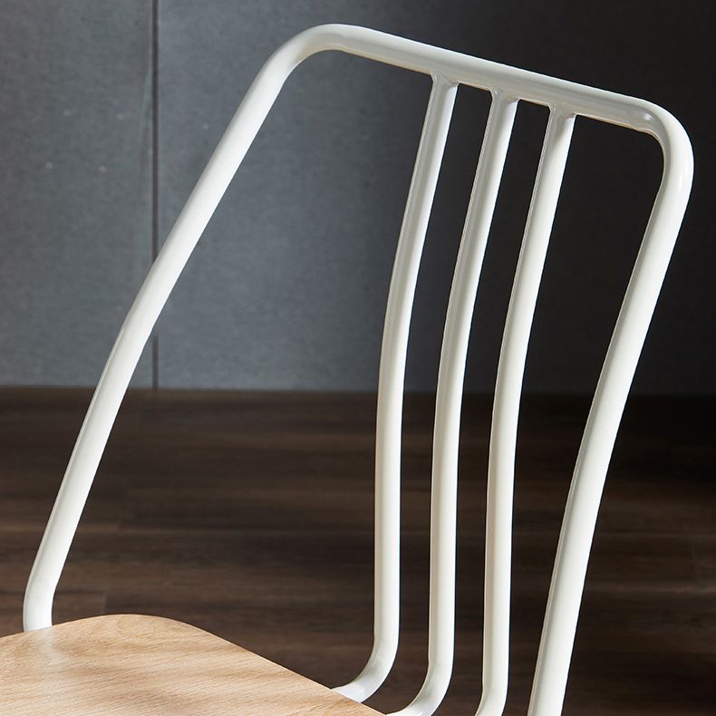 Contemporary Metal Dining Chair Slat Back Side Armless Chair for Kitchen Clearhalo ' kitchen&dining_furn' 'Dining Chairs' 'Dining Tables & Seating' 'dining_chair' 'furn' 'furn_dining_chair' 'Furniture' 'furniture_dining_chair' 'Kitchen & Dining Furniture' 'kitchen' 1200x1200_b49065bd-1627-4d26-94f7-eca2b8f52a28