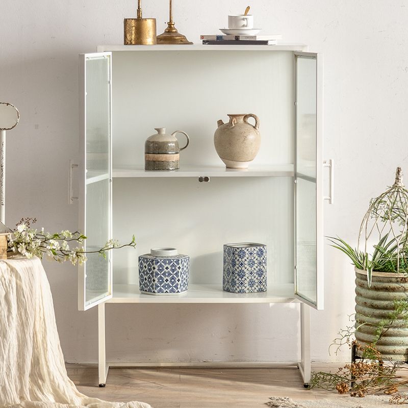 Porte di vetro tavolo da buffet metallico contemporaneo per soggiorno