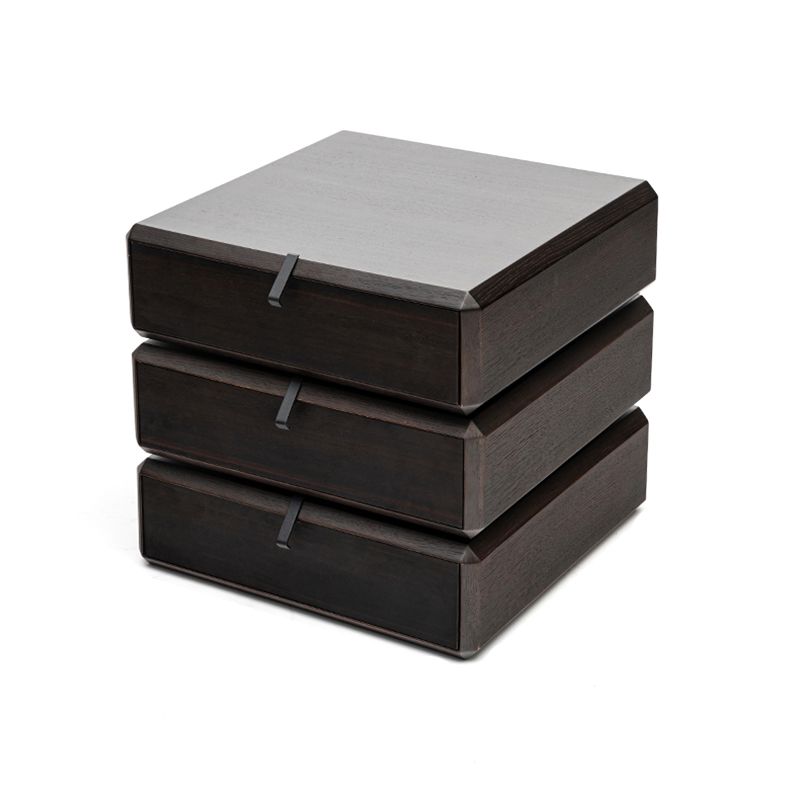 Comodino in legno comodino mobile contemporaneo con 3 cassetti