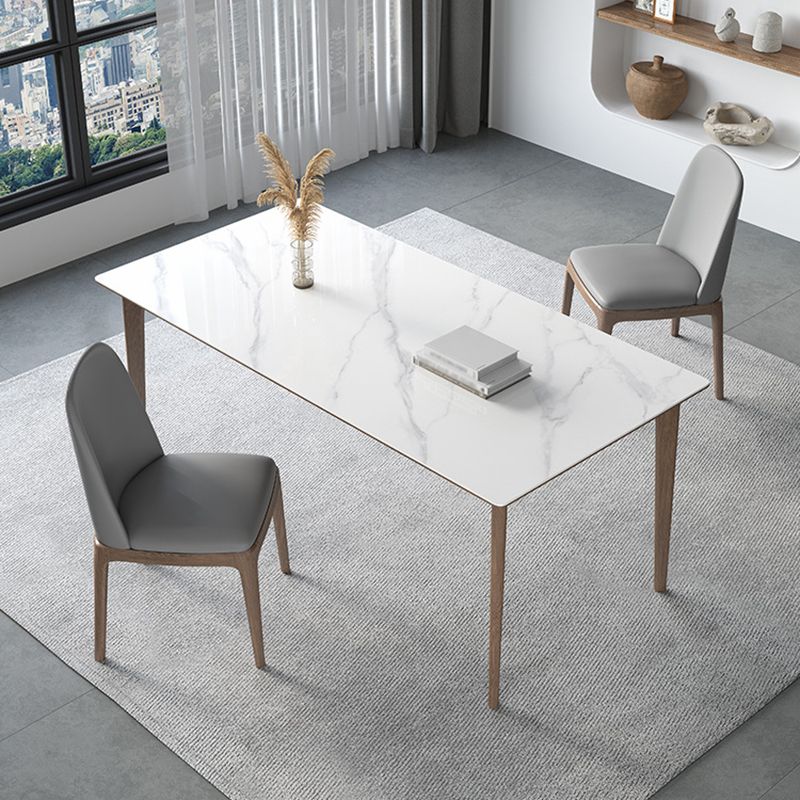 Designerstijl gesinterde stenen eettafelset rechthoekig 1/3/4/5/7-delige dinettetafelset