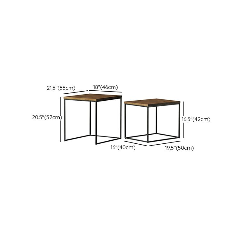 Industrieller Cocktailtisch, rechteckiger Kaffee-Cocktailtisch aus massivem Holz