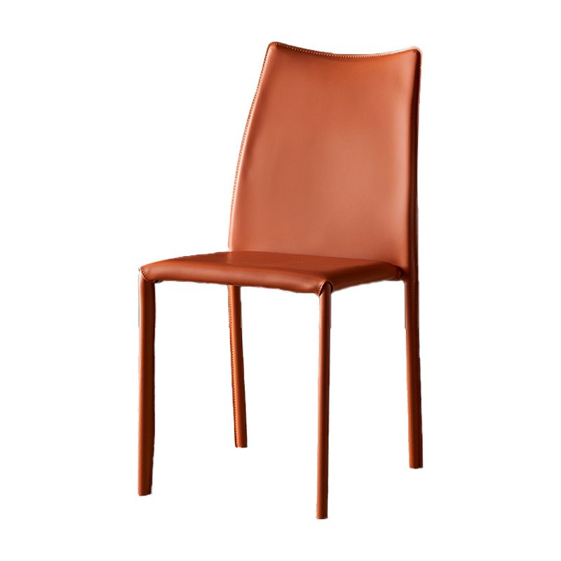 Solid Back Dining Armless Chairs Stackable Dining Side Chairs with Metal Legs Clearhalo ' kitchen&dining_furn' 'Dining Chairs' 'Dining Tables & Seating' 'dining_chair' 'furn' 'furn_dining_chair' 'Furniture' 'furniture_dining_chair' 'Kitchen & Dining Furniture' 'kitchen' 1200x1200_b496eb38-dc32-4100-9b72-acc9bdb2dac7