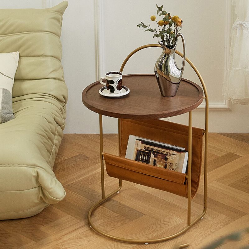 Contemporary Corner Table Round Wood Side Table with Storage Clearhalo 'Coffee & Accent Tables' 'End & Side Tables' 'end_side_tables' 'furn' 'furn_end_side_tables' 'Furniture' 'Living Room Furniture' 1200x1200_b49795c9-0a81-43d0-9347-ecf7ec3f2104