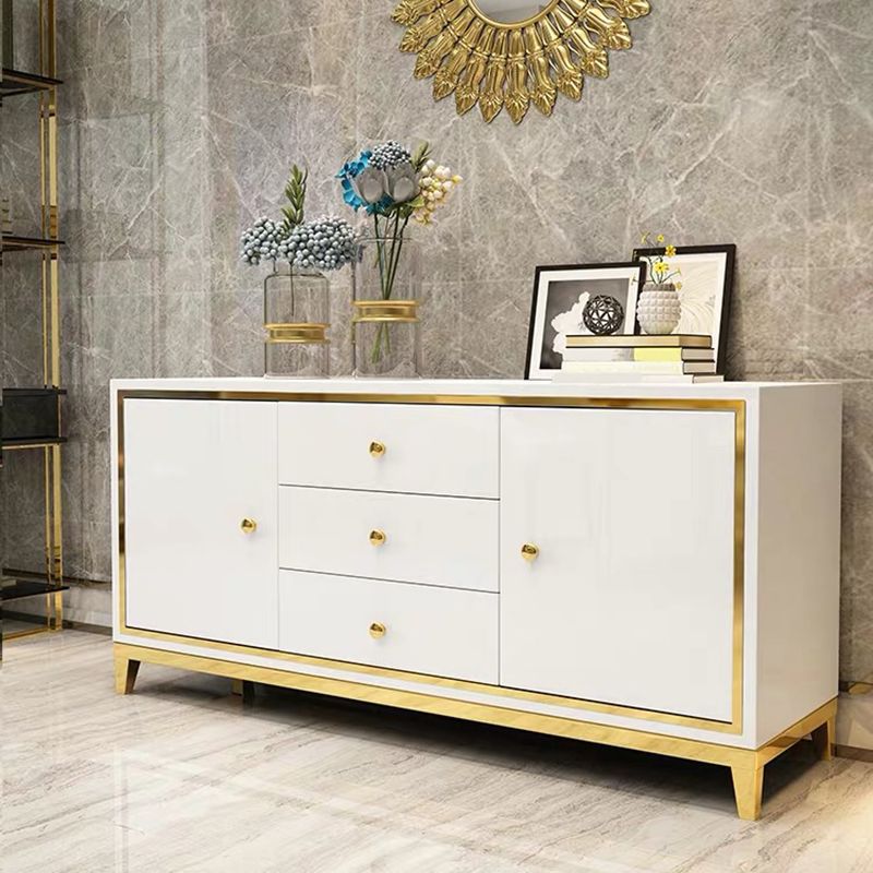 Glam Cabinets Mirrored Buffet 3 Drawers and 2 Doors Buffet Sideboard Clearhalo 'buffet_sideboard' 'Buffets & Sideboards' 'furn' 'furn_buffet_sideboard' 'Furniture' 'Kitchen & Dining Furniture' 1200x1200_b497a8b0-503f-4fa4-a96f-c7210ea324b9