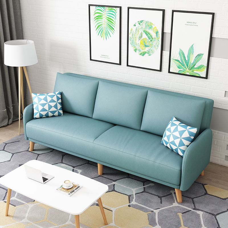 80"High Faux Leather Square Arm Convertible Sofa with Pillow,Living Room Clearhalo 'furn' 'furn_sofas' 'Furniture' 'furniture_sofas' 'kitchen' 'kitchen_sofas' 'Living Room Furniture' 'Sofa' 'sofas' 1200x1200_b499edbb-3779-44d3-8334-e04d9f06c35b