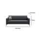 Black Square Arm Sofa Contemporary Standard Sofa for Living Room, 27.55" W