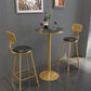Glam Round Stone Bar Table Set 1/2/3/4 Pièces Table de comptoir avec tabourets hauts