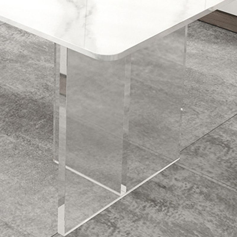 Stone Top Dining Table Contemporary Rectangle Dining Table with Double Pedestal Base Clearhalo ' dining_table' 'Dining Tables & Seating' 'Dining Tables' 'furn' 'furn_dining_table' 'Furniture' 'furniture_dining_table' 'Kitchen & Dining Furniture' 'kitchen&dining_furn' 'kitchen' 'kitchen_dining_table' 1200x1200_b49b0785-d8a2-449f-8dfc-4a2bf1a0118c