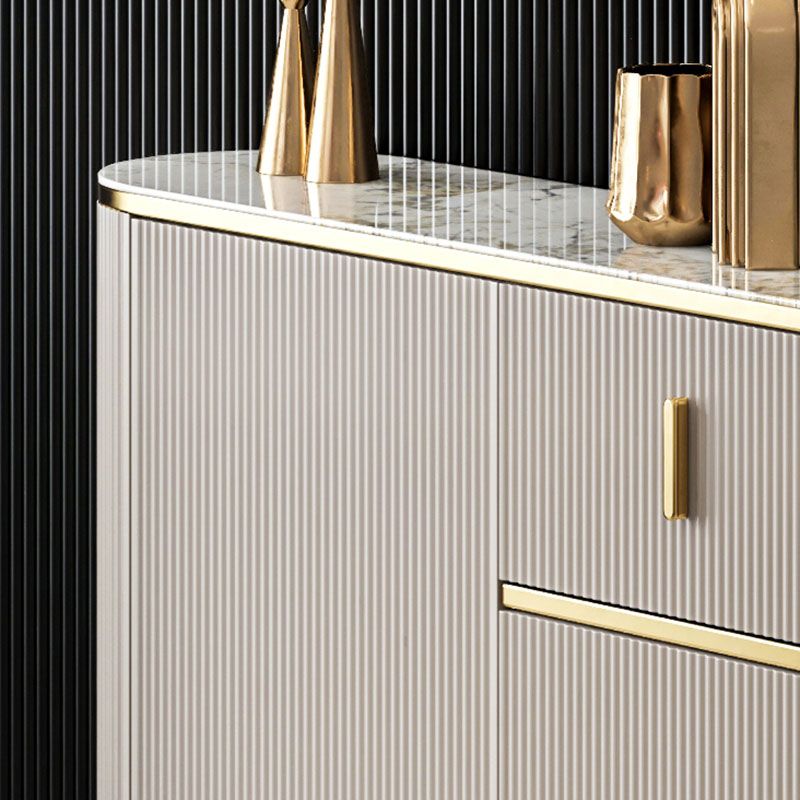 Server in pietra sinterizzato con top white glam con porta e cassetto