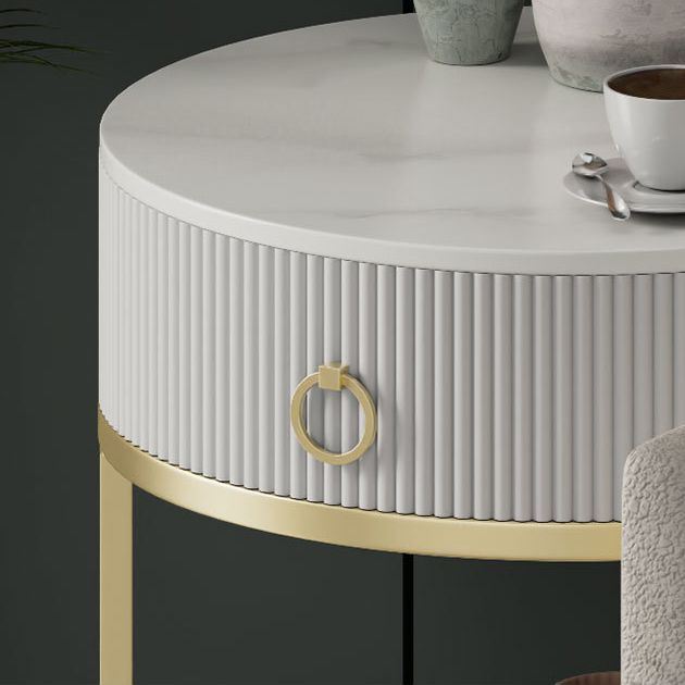 Armoire de chevet de lit de lit de lit glam classique avec tiroir