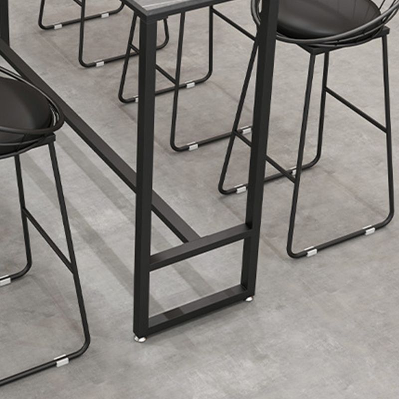 Black and Metal Base Table Industrial Rectangle Sintered Stone Bar Table Clearhalo 'Bar Furniture' 'Bar Tables' 'bar_tables' 'furn' 'furn_bar_tables' 'Furniture' 'Kitchen & Dining Furniture' 1200x1200_b49cada0-2872-44f3-8893-29ab3f416191