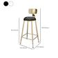Glam Footrest Indoor Counter Stool Leather Round Dining Stool with Gold Base