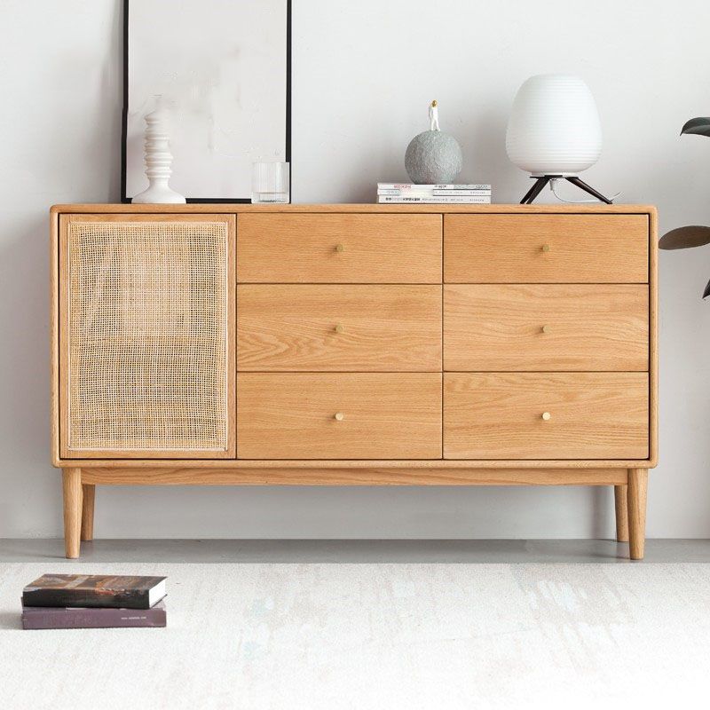 Contemporary Paned Cabinet Brown Pine and Cherry Accent Cabinet with Doors Clearhalo 'Cabinets & Chests' 'cabinets_chests' 'furn' 'furn_cabinets_chests' 'Furniture' 'Living Room Furniture' 1200x1200_b49efd1c-c775-4150-a2d6-c6bb9188e81b