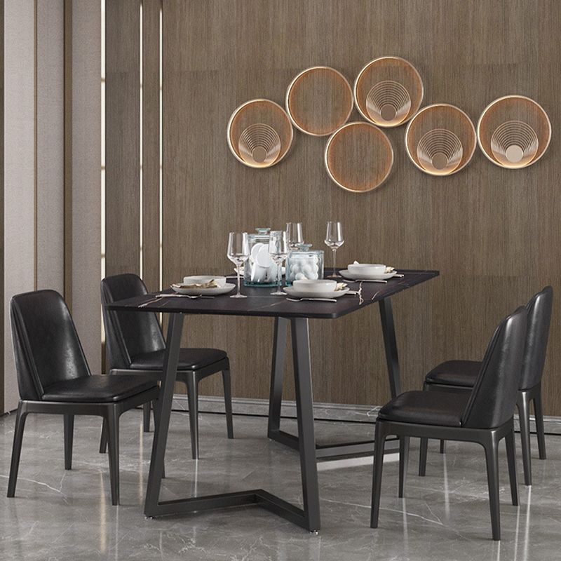 Modern 1/2/5/7 Pieces Black Dining Set Rectangle Sintered Stone Dining Table Set Clearhalo 'Dining Room Sets' 'Dining Tables & Seating' 'dining_room_set' 'furn' 'furn_dining_room_set' 'Furniture' 'furniture_dining_room_set' 'Kitchen & Dining Furniture' 'kitchen&dining_furn' 'kitchen' 1200x1200_b49f85bf-e3bf-4ef5-aa79-761e109f3f89