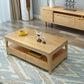 17.7" Tall Wood Rectangular Table Top 4 Legs Coffee Table with Storage Clearhalo 'Coffee & Accent Tables' 'Coffee Tables' 'coffee_tables' 'furn' 'furn_coffee_tables' 'Furniture' 'Living Room Furniture' 1200x1200_b49f8b26-e890-4236-a9bd-eda696f51cb2