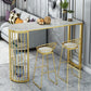 Glam Stone Bar Table Golden Base Storable Table for Living Room Clearhalo 'Bar Furniture' 'Bar Tables' 'bar_tables' 'furn' 'furn_bar_tables' 'Furniture' 'Kitchen & Dining Furniture' 1200x1200_b49ffad8-8343-41b2-bb99-c2c7e20c8ce1