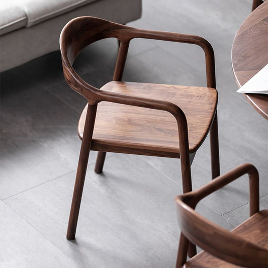 Solid Wood Dining Arm Chair Open Back Dining Arm Chair for Dining Room