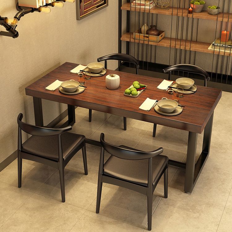 Industrial Dinning Table with Wood Rectangle Dining Table for Kitchen Clearhalo 'Dining Tables & Seating' 'Dining Tables' 'dining_table' 'furn' 'furn_dining_table' 'Furniture' 'Kitchen & Dining Furniture' 1200x1200_b4a01c71-00f0-437c-9fe5-636dca8501fb