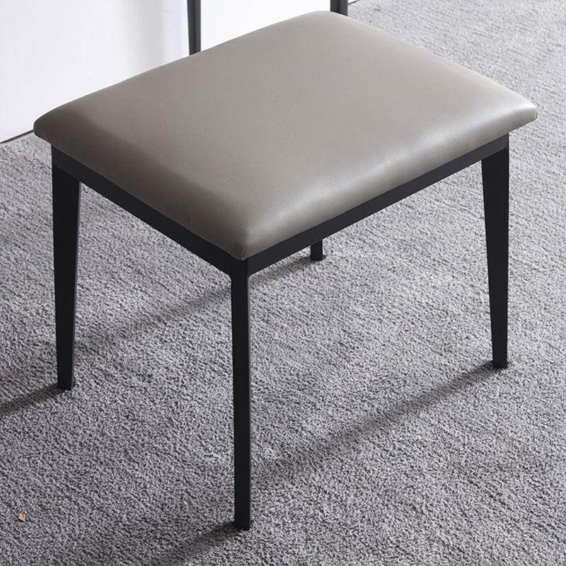 Moderne grijze ijdelheid gespiegelde houtmake -upkruidtafel ontlasting set