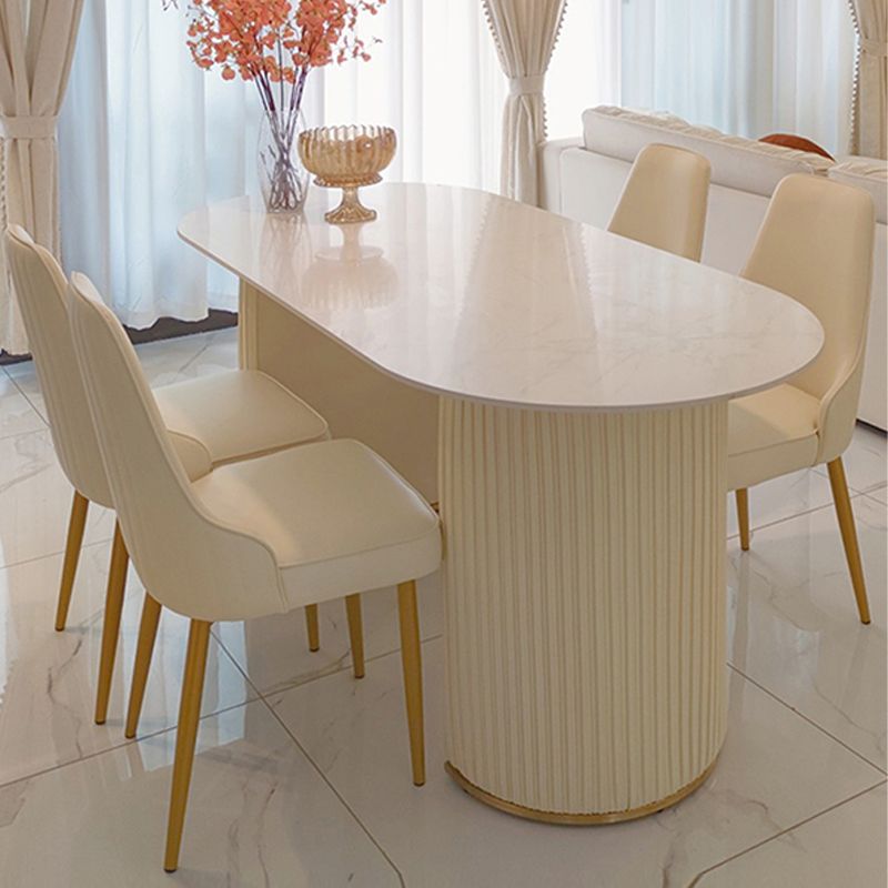 Table à ardoise et en métal Glam Style Simple Restaurant Table à manger ovale