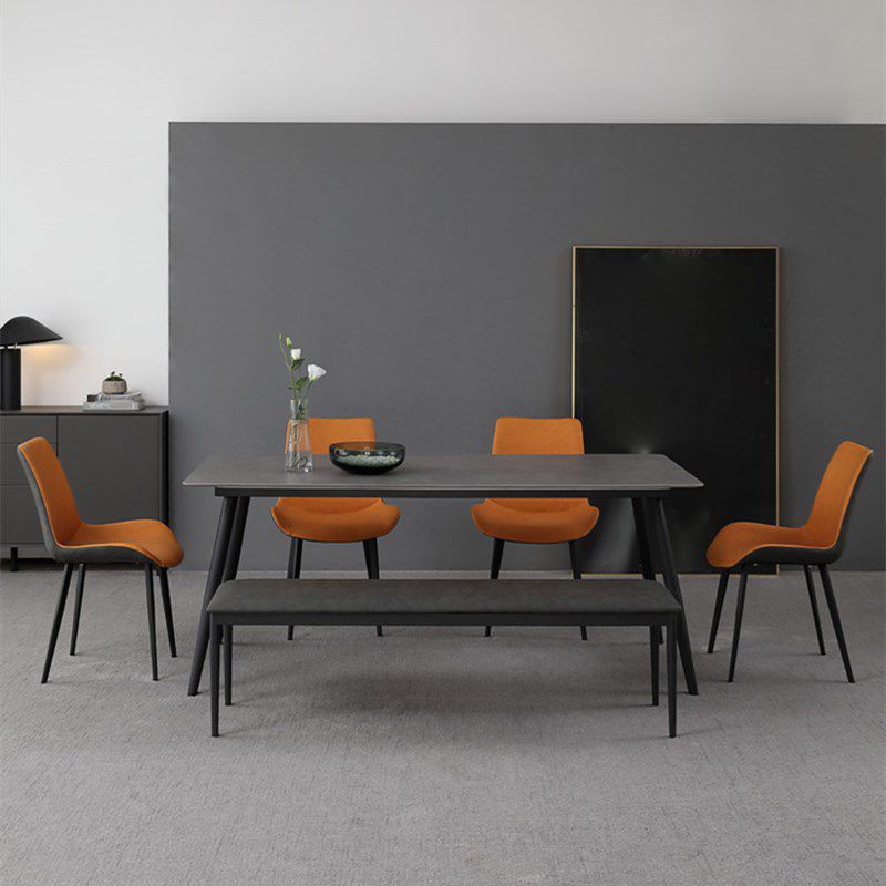 Mid-Century Modern Waterproof Bench Faux Leather Dining Bench with Metal Legs Clearhalo 'Benches' 'Chairs & Seating' 'furn' 'furn_benches' 'Furniture' 'Living Room Furniture' 1200x1200_b4a09f30-4656-487e-9e7d-9d6c04d0fac8