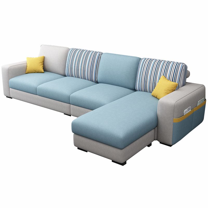 110.24"D x 59.1"W x 37.4"H Pillow Top Arm Sectionals, Modern High Back Sofa with Storage Clearhalo 'furn' 'furn_sectionals' 'Furniture' 'furniture_sectionals' 'kitchen' 'kitchen_sectionals' 'Living Room Furniture' 'Sectionals' 1200x1200_b4a24006-4322-4045-9408-2b814c4062cc